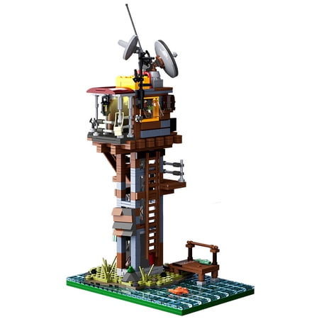 Post Apocalyptic Outpost Building Blocks Set, 739pcs Tower Construction Toy with Satellite Dish, 8+ Ages Survivalist Wargame Terrain Props, Gifts for Boys Adults