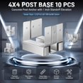 Post Base Anchor, 10 Pcs 4X4 Concrete Post Brackets, Zinc-Plated Carbon ...