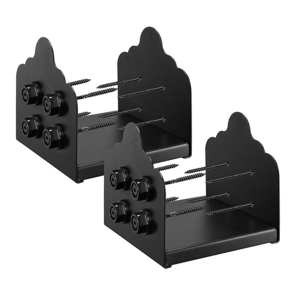 Post Base Brackets 2 Pack 8x8 - Fence Post Anchor 7.9x7.5in - Heavy Duty Carbon Steel Support for Pergolas, Railings, Columns - Elevated Platform