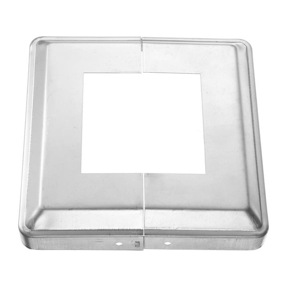 Post Base Cover, 8x8 (Internal Size 4x4) Metal Split Style Post Skirt, Porch Column Wrap for Post Fence Deck Cable Railing Baluster Stair Rails, Silver