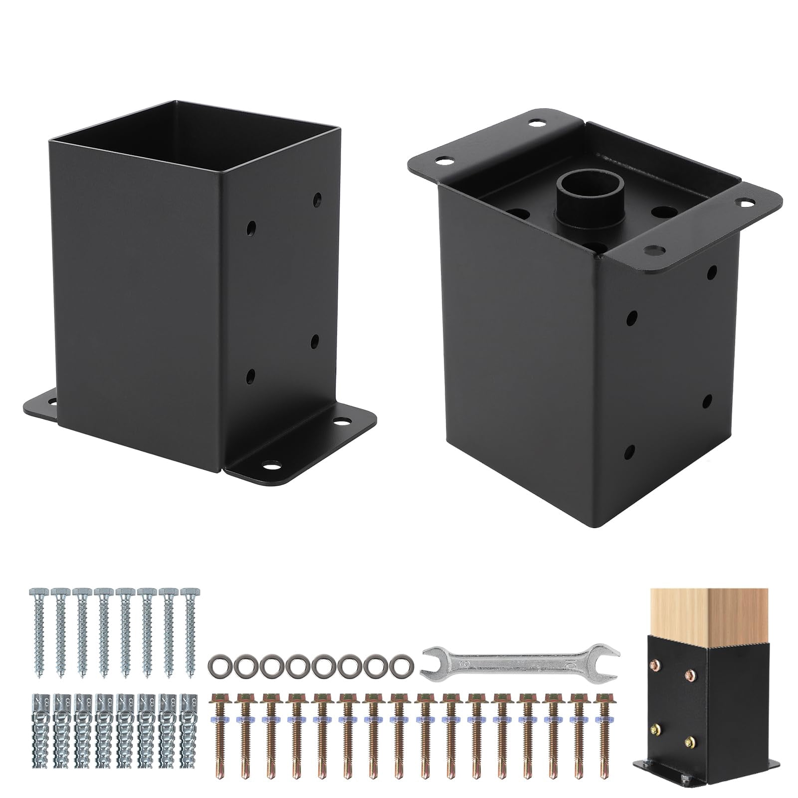 Post Base, Deck Post Brackets, Thick Steel Fence Post Anchor Base ...