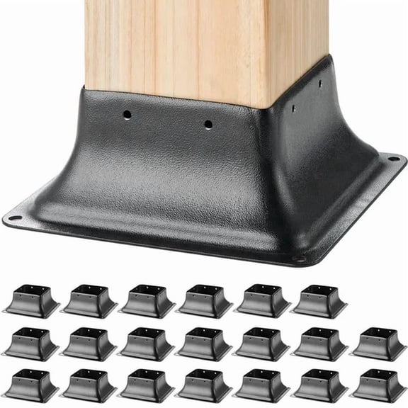 Post Base, Internal Heavy Duty Powder-Coated Steel Post Bracket Fit for Wood Post Anchor, Decking Post Base for Deck Porch Handrail Railing Support