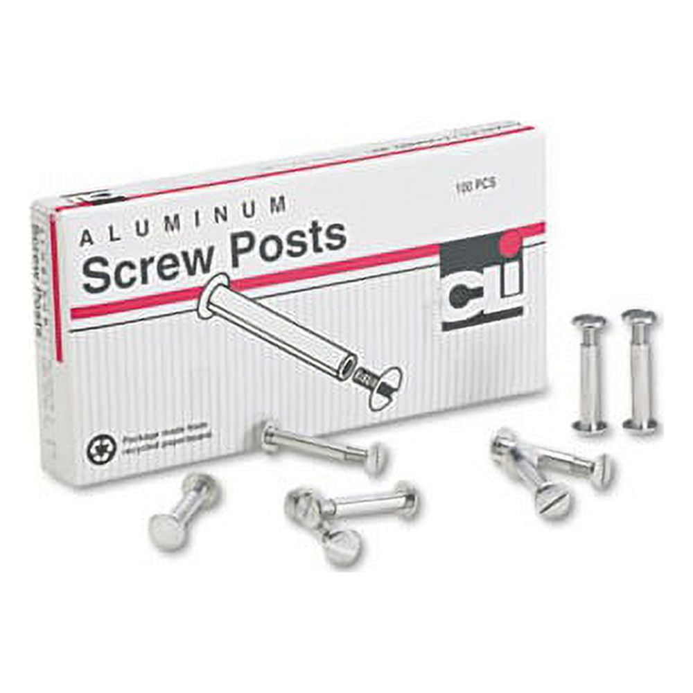 Post Binder Aluminum Screw Posts 3/16" Diameter, 1" Long, 100/Box
