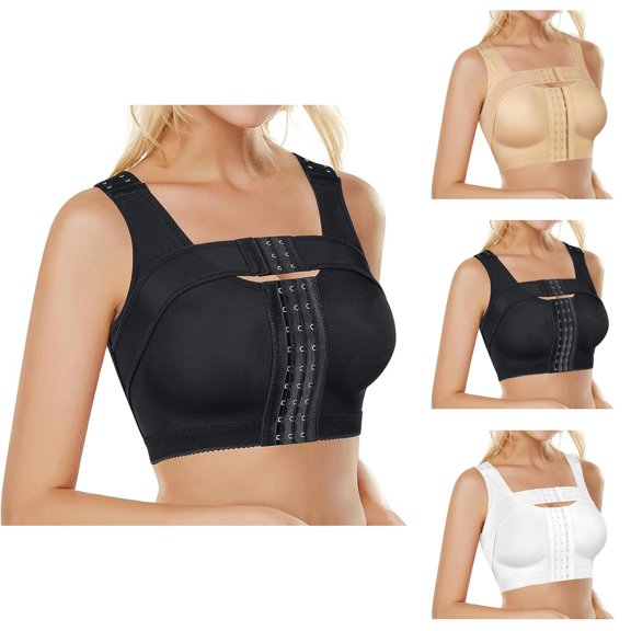 Post Bra With Adjustable Front Closure And Multiple Hook Design For Enhanced Support And Comfort Wireless Bra