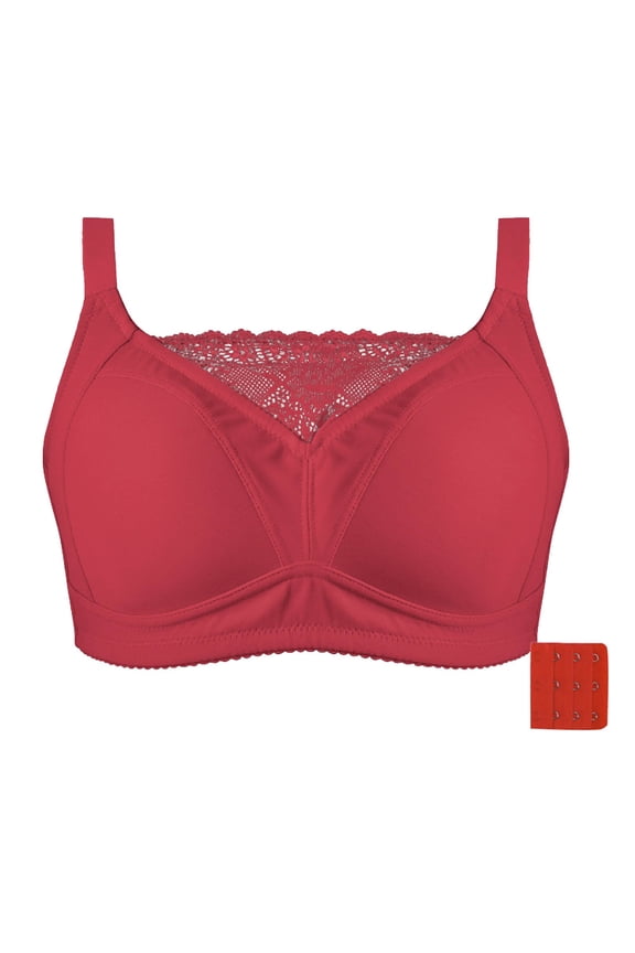 Post Bra With Lace Trim Seamless Comfort Wireless Support And Side Pockets For Prosthesis