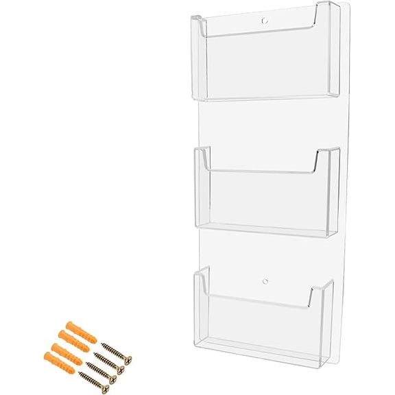 Post Card Holder Acrylic 9 Pocket Holds 6" Printed Media Hanging Hardware Included Use at Art Galleries Hotels Schools Shops Community Centers Space Saving Clear