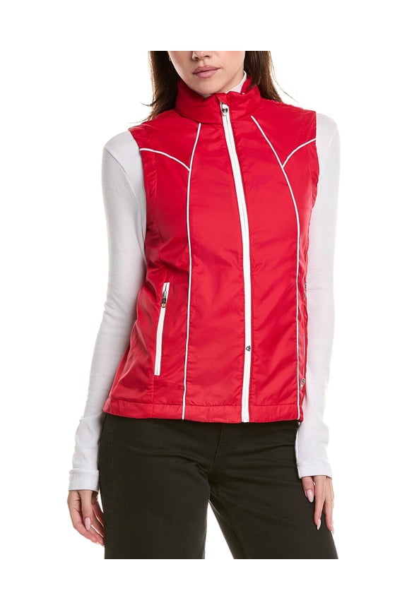 womens  Zip Vest, 44, Red
