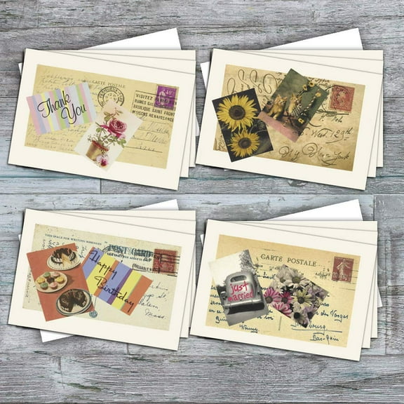 Post Cards Collection 2 All-Occasion Blank Note Cards | 12 Pack Assortment Bulk Variety Set (4x6)