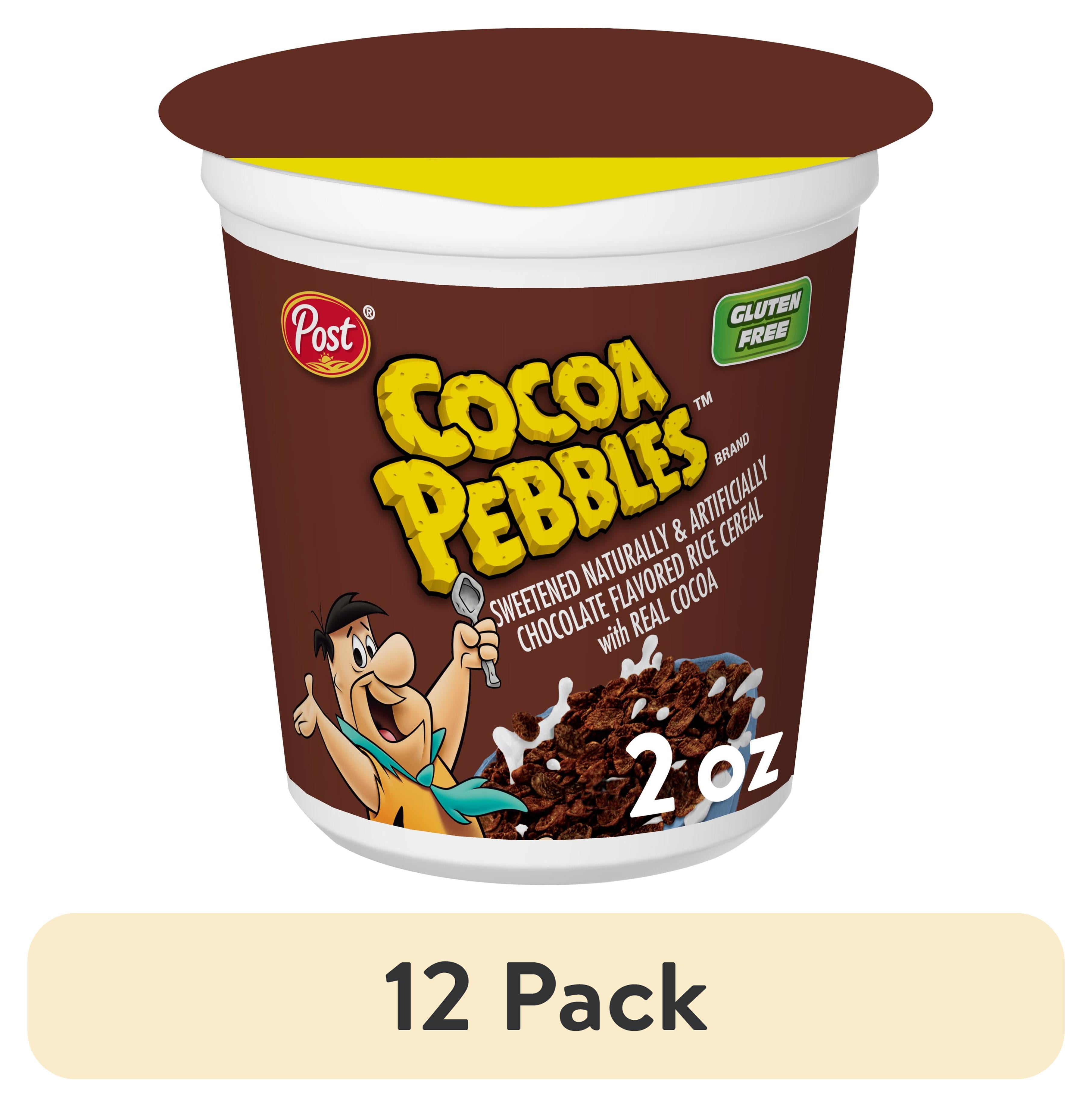 (12 pack) Post Cocoa PEBBLES Cereal, Chocolatey Kids Cereal, Gluten