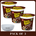 thumbnail image 1 of Post Cocoa PEBBLES Chocolate Breakfast Cereal, Gluten Free, On-the-Go Snack, 2.0 oz Cup-3 pack-with Bowel by Mahad, 1 of 7