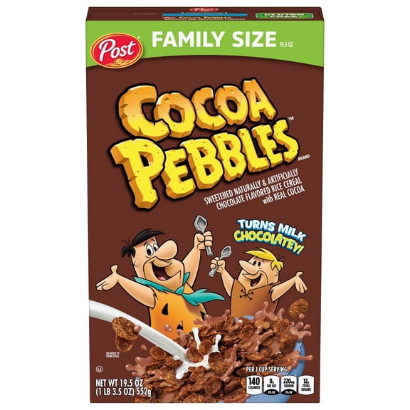 Post Cocoa Pebbles Breakfast Cereal Gluten Free 19.5 Oz (Pack of 10)