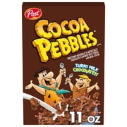 Post Cocoa Pebbles Chocolate Breakfast Cereal, Gluten-Free, Sweetened Puffed Rice, 11 oz