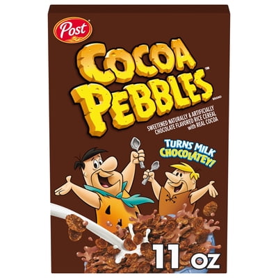 Post Cocoa Pebbles Chocolate Breakfast Cereal, Gluten-Free, Sweetened Puffed Rice, 11 oz