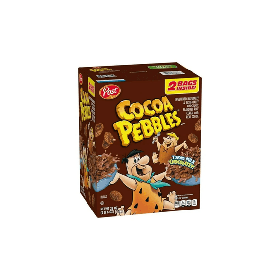 Post Cocoa Pebbles Chocolate Rice Cereal, 38 oz Family Size Box