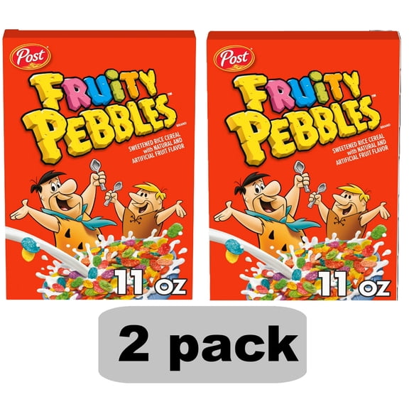 Post Fruity PEBBLES Breakfast Cereal, Gluten-Free, Sweetened Puffed Rice, 11 oz