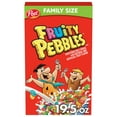 thumbnail image 1 of Post Fruity PEBBLES Cereal, AIF4&nbsp;Fruity Kids Cereal, Gluten Free Rice Cereal for Kids, 19.5 OZ Family Size Cereal Box, 1 of 3