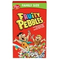 thumbnail image 1 of Post Fruity PEBBLES Cereal, Fruity Kids Cereal, Gluten Free, Crunchy 19.5 oz Family Size Box (2 Packs), 1 of 4