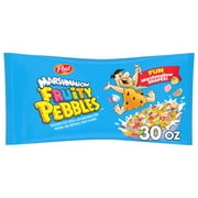 Post Fruity PEBBLES Marshmallow Cereal, Fruity Kids Cereal with Marshmallows, Crunchy 30 oz Bag
