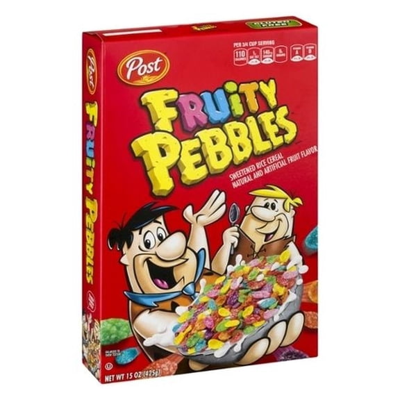 Post Fruity Pebbles Sweetened Rice Cereal, 15 Ounce -- 12 per Case.