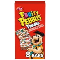 Post Fruity Pebbles Treats, Marshmallow Cereal Bars, 6.2oz, 8 Count, Cardboard Box