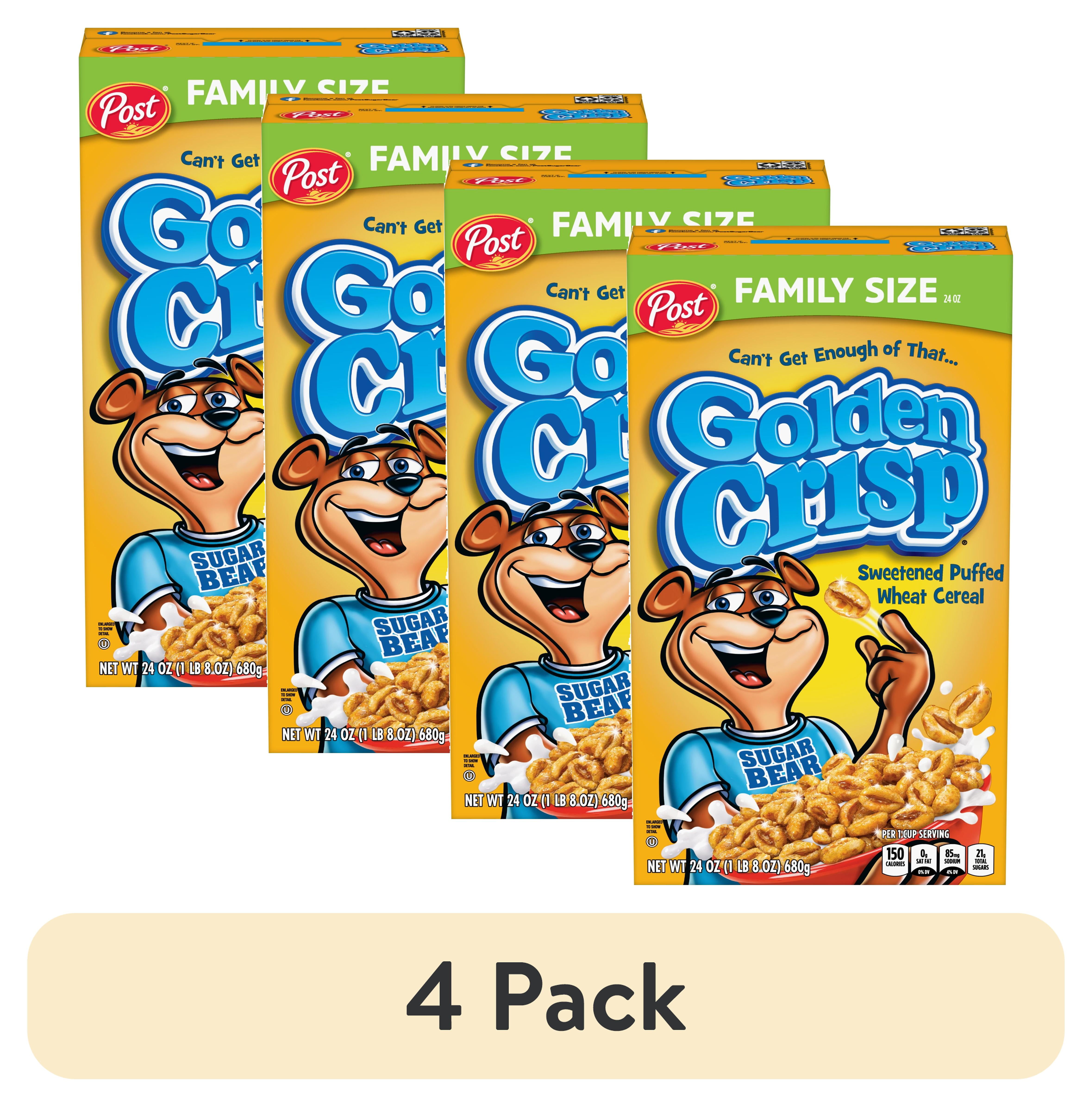 (4 pack) Golden Crisp Puffed Wheat Cereal, 24 oz Box