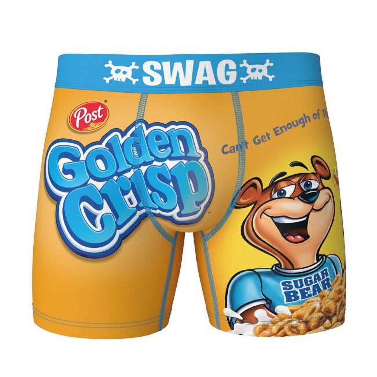 Post Golden Crisp Cereal Box Style Swag Boxer Briefs-Medium (32-34) 