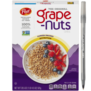 Post Grape-Nuts Original Breakfast Cereal with pan