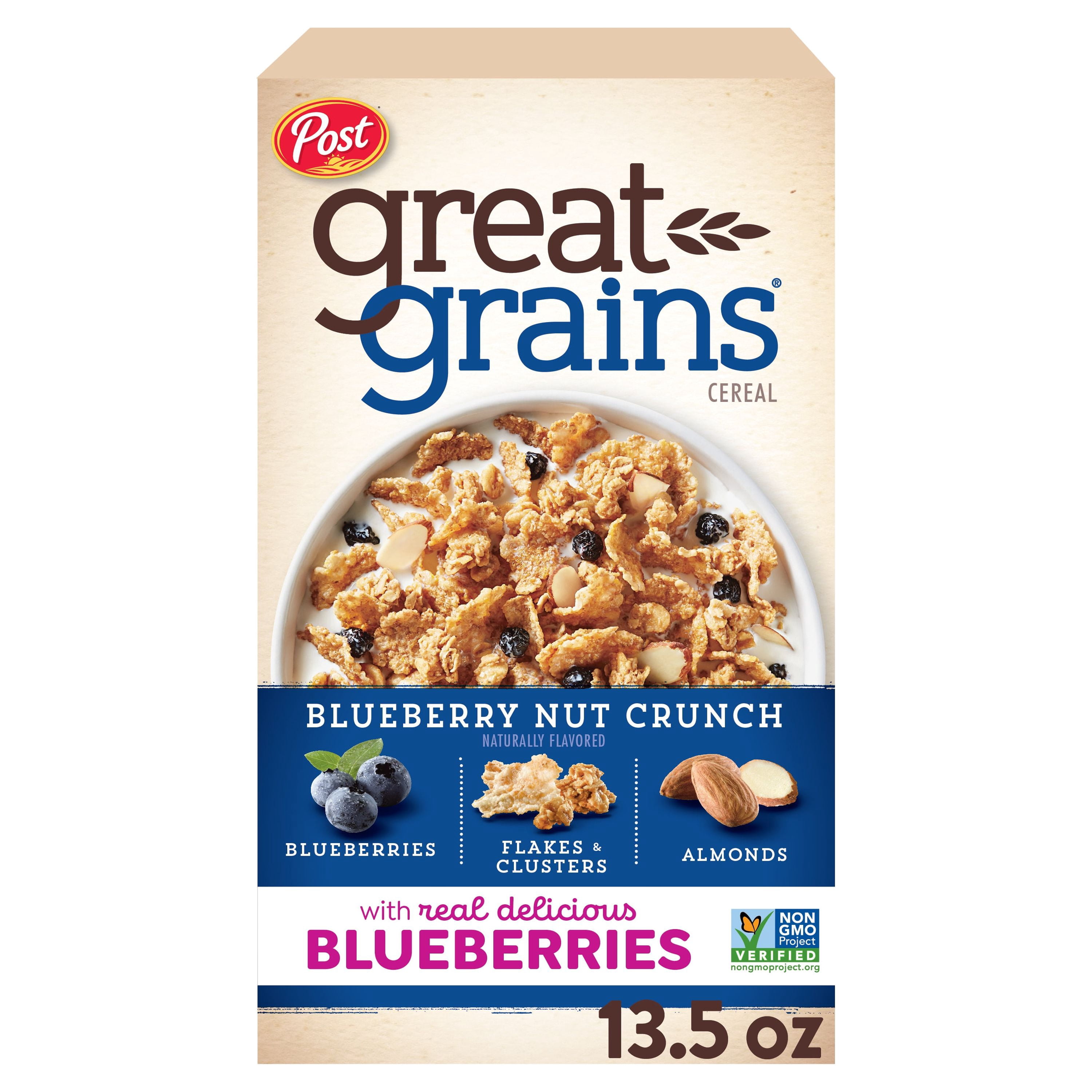 Post Great Grains Blueberry Morning Breakfast Cereal, Non GMO Project Verified, Heart Healthy