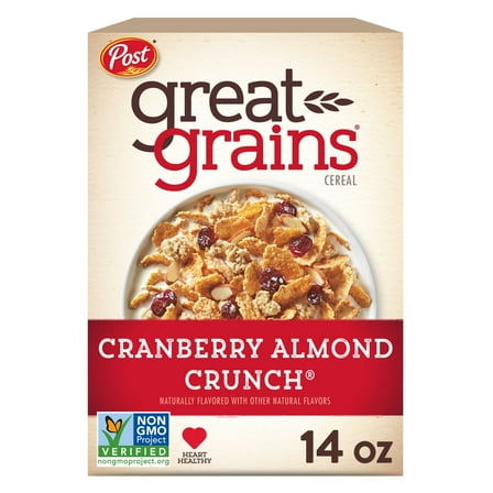 Post Great Grains Cranberry Almond Crunch Cereal, 14 OZ Box