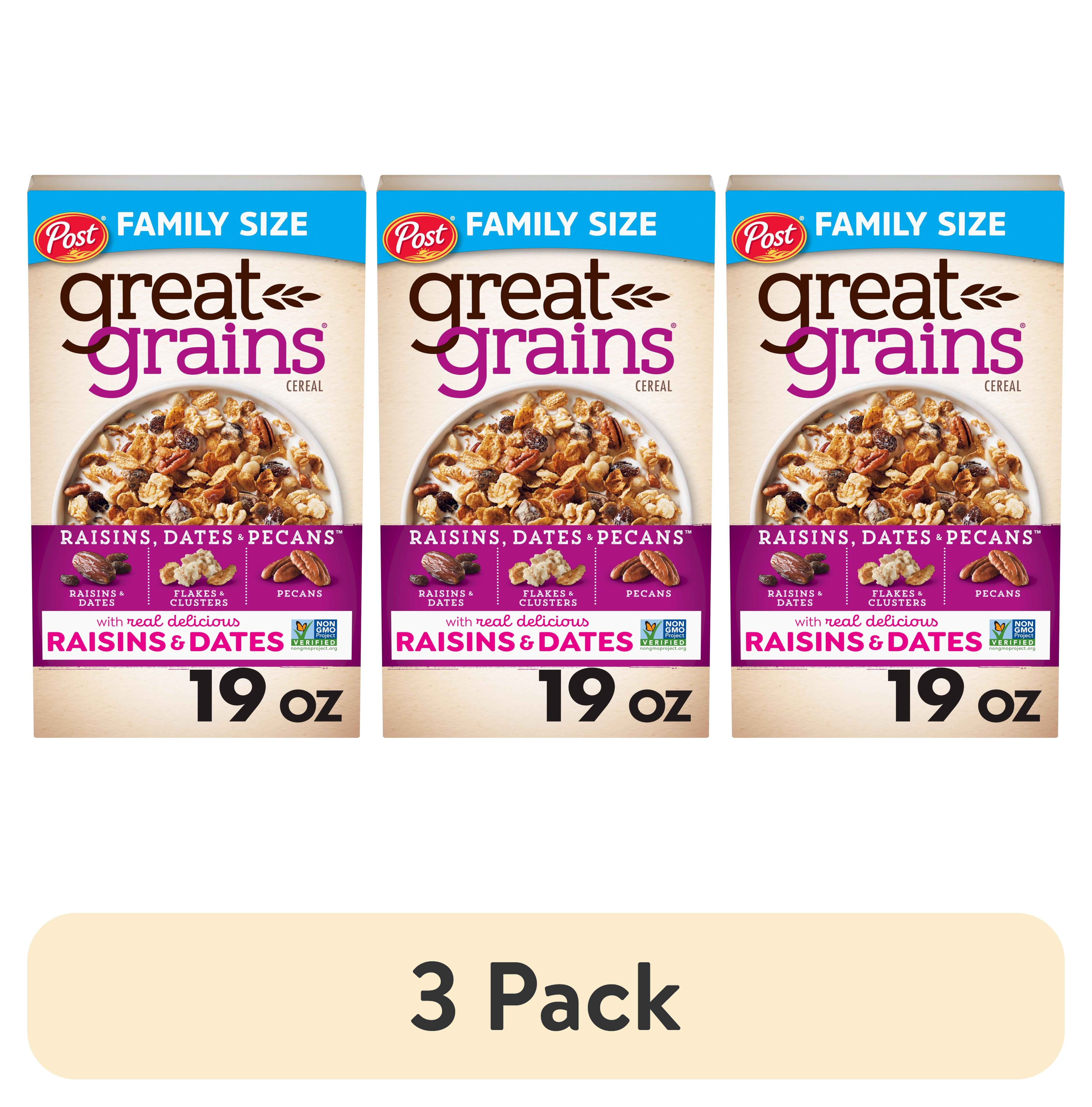 (3 pack) Post Great Grains Raisins, Dates & Pecans Breakfast Cereal