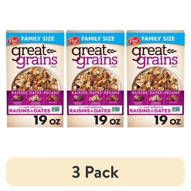(3 pack) Post Great Grains Raisins, Dates & Pecans Breakfast Cereal ...