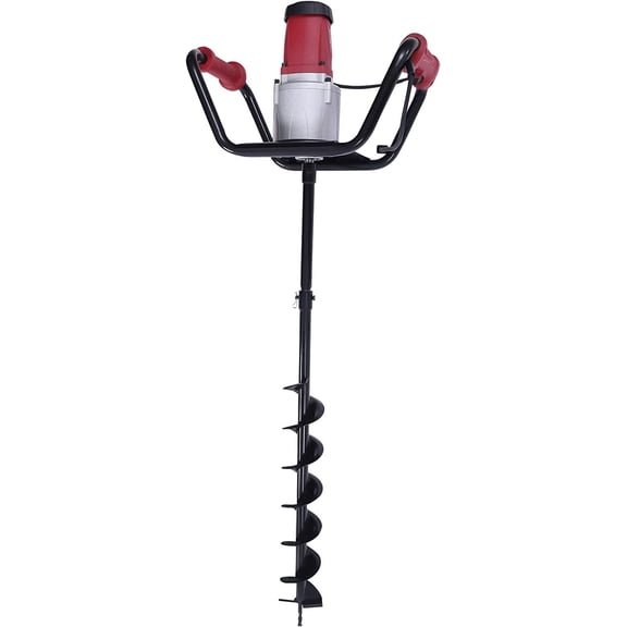 Post Hole Digger, 1500W Electric Post Hole Auger Earth Auger Digging Drill Digging Machine with 4" Digging Auger Bit and Extension Bar Set for Planting, Trenching in Garden