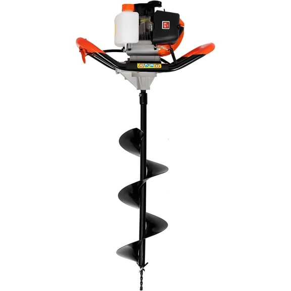 Post Hole Digger, 2 Stroke 52CC Garden Ground Fencing Oil Engine Powered Electric Drill for Frozen Soil, Clay Soil, Hard Soil, Installing Fences, Installing Railings, Planting Trees
