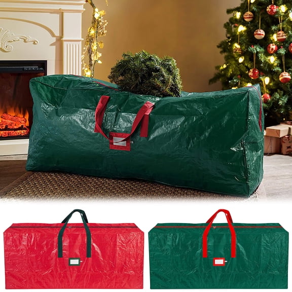 Post-Holiday Christmas Tree Storage Bag - Multifunctional Organizing Bag for Holiday Decoration Storage - Durable Foldable Bag for Christmas Tree & Festive Decor, Green, 65*15*30in