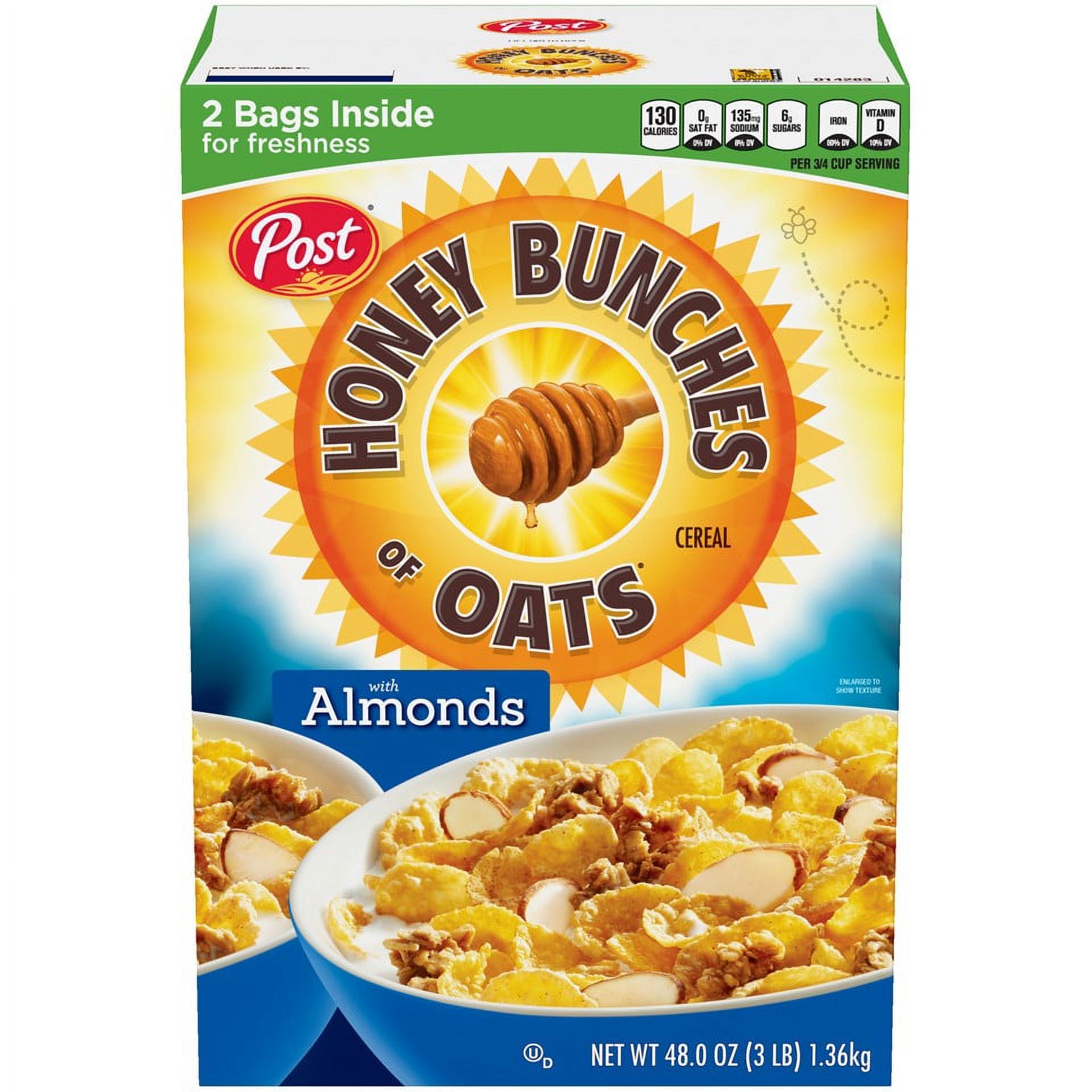 Post Honey Bunches of Oats Cereal, Crunchy with Almonds, 24 oz, 2 Ct - image 1 of 3