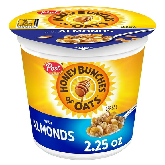 Post Honey Bunches of Oats with Almonds Breakfast Cereal, Crunchy 2.25 OZ (Pack 8)