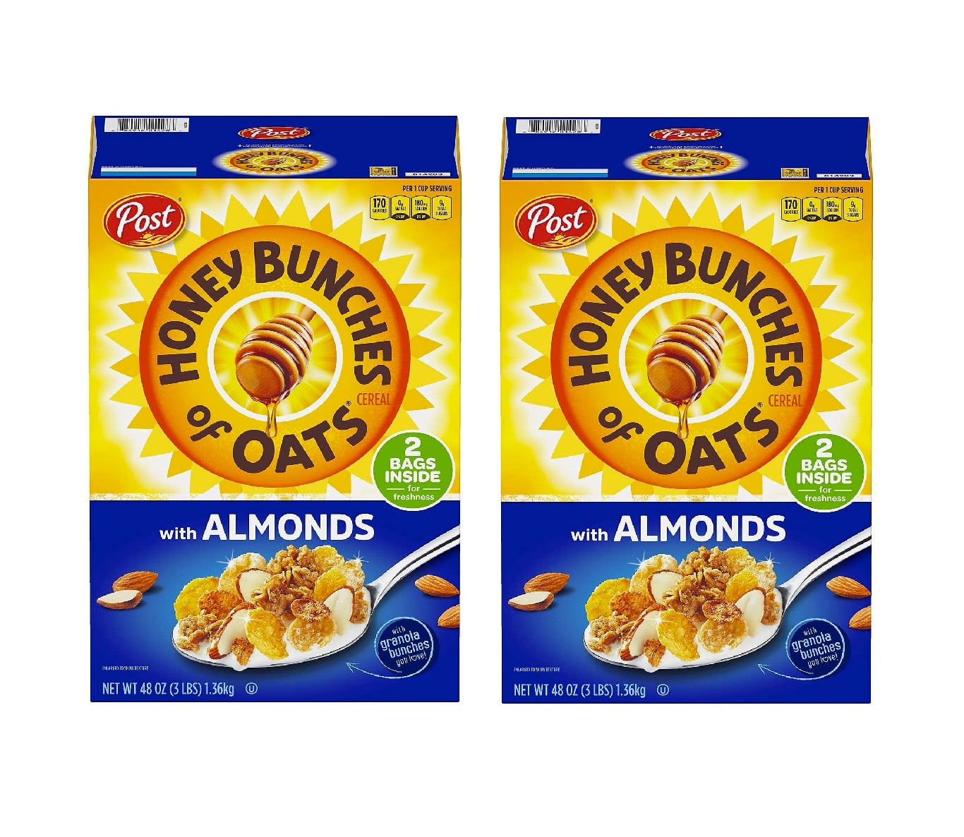 Post Honey Bunches of Oats with Crispy Almonds (48 oz.) 2PK