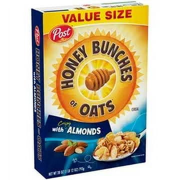 Post Honey Bunches of Oats with Crispy Almonds Cereal 28 oz. Box (Pack of 48)