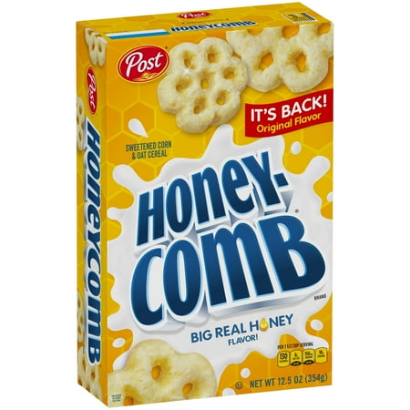 Post Honeycomb Cereal, Honey Flavored Breakfast Cereal, 12.5 OZ Box