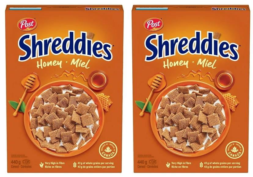 Post Honey Shreddies Breakfast Cereal, 440g (2 Pack)