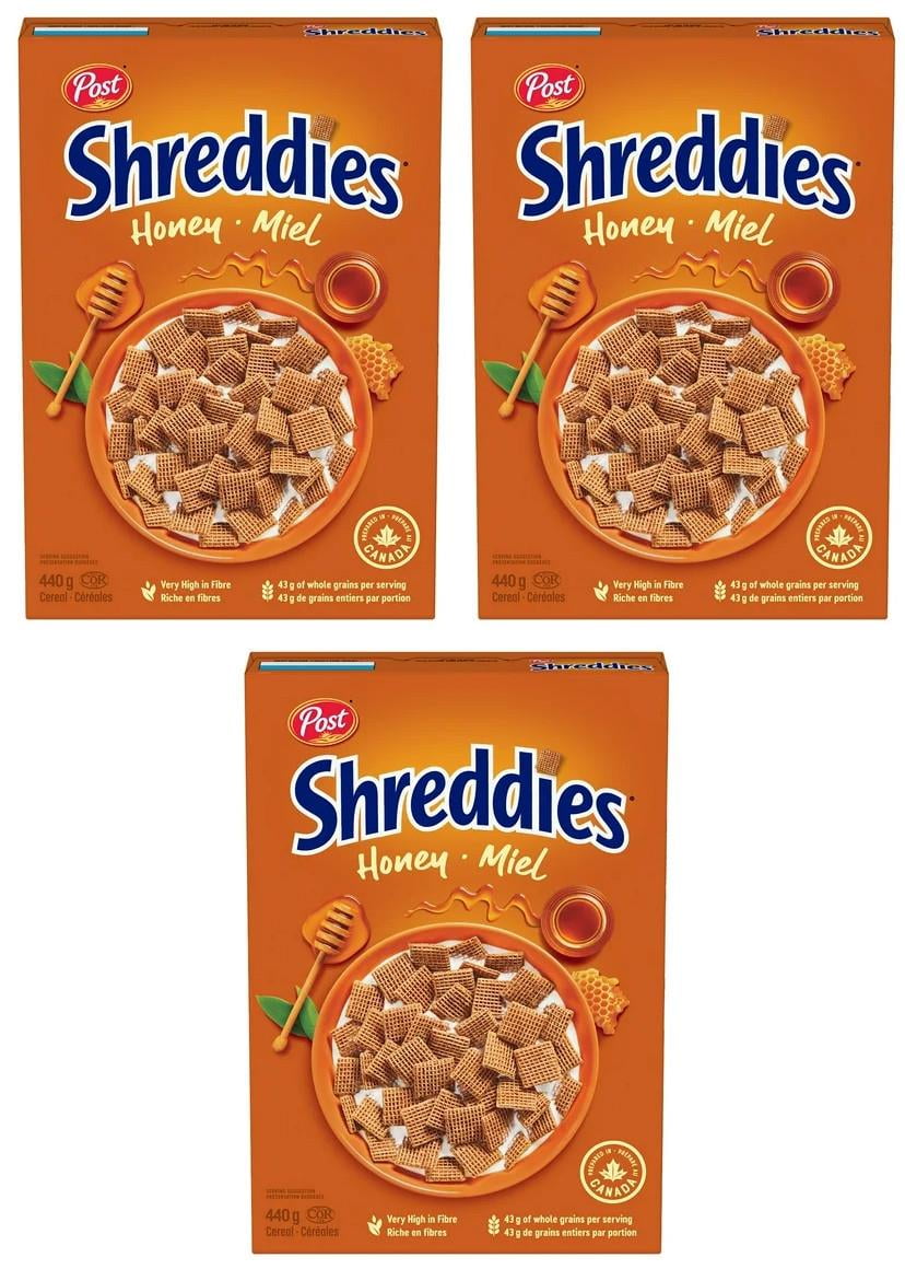 Post Honey Shreddies Breakfast Cereal, 440g (3 Pack)