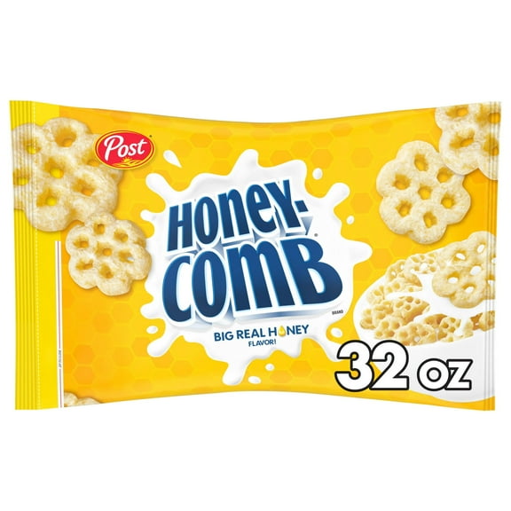 Post Honeycomb Cereal, Made with Real Honey, Certified Kosher, Crunchy 32 oz (Pack 4)