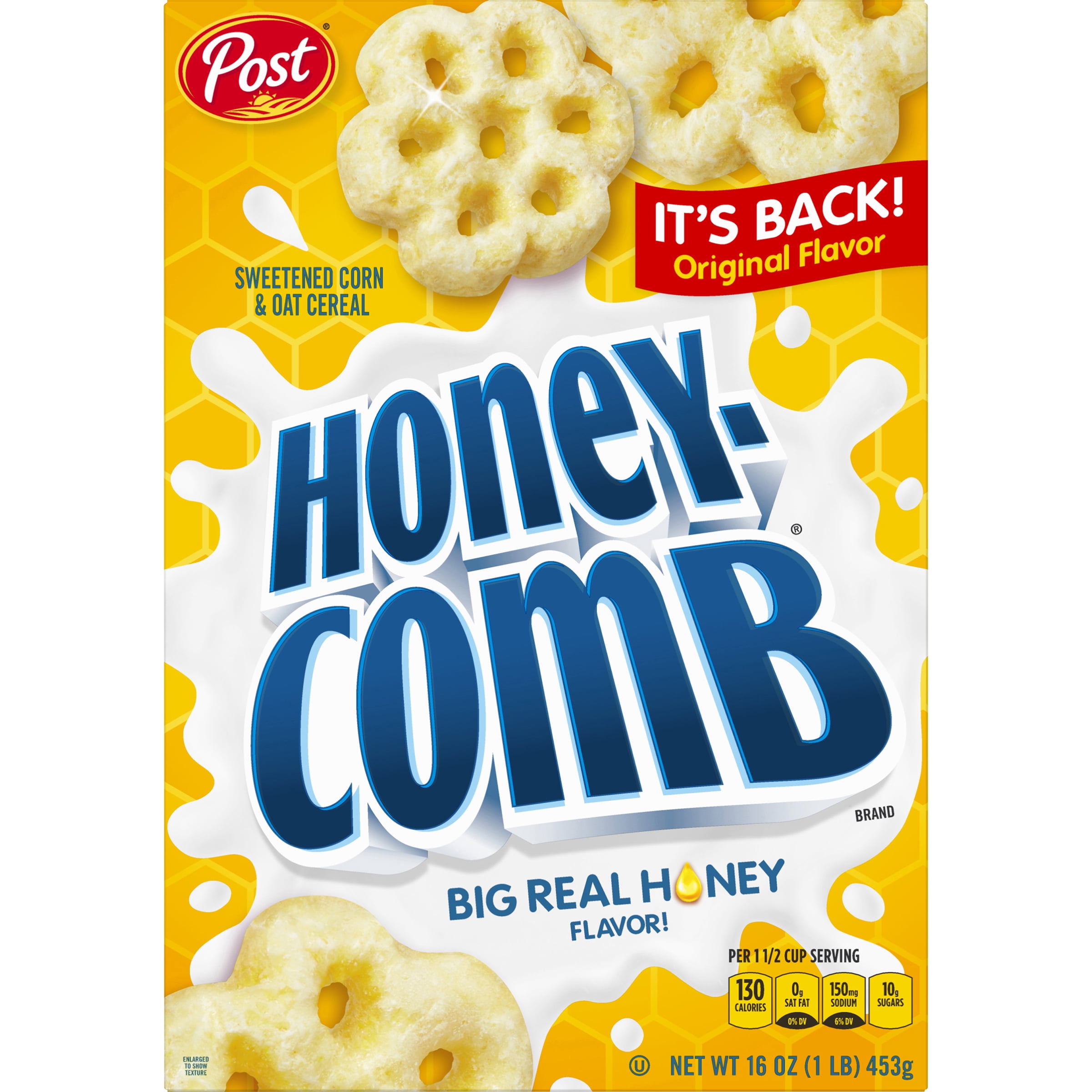 Post Honeycomb® cereal, Made with Real Honey, Kosher, 16 Ounce – 1 count