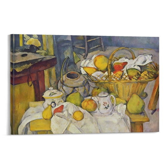 Post-Impressionist Painter Paul Cezanne Still Life with Basket Poster Art Poster Canvas Painting Decor Wall Print Photo Gifts Home Modern Decorative Posters 12x18inch(30x45cm)