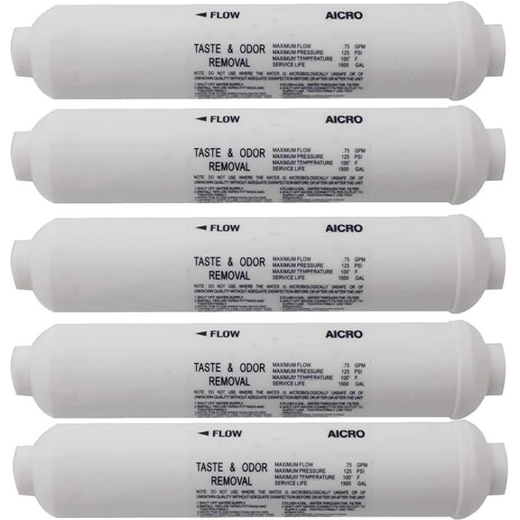 Post Inline Carbon GAC Water Filter Reverse Osmosis RO Ice T/33 pack of 5