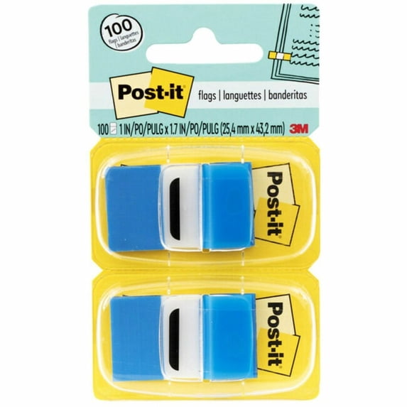 Post-It Flags Value Pack, Blue, 1 in. Wide, 50/Dispenser, 12 Dispensers/Pack