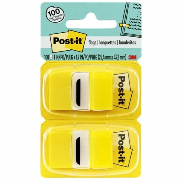 Post-It Marking Page Flags In Dispensers - Yellow, (50-Flag/Dispenser 12 Dispensers/Box)