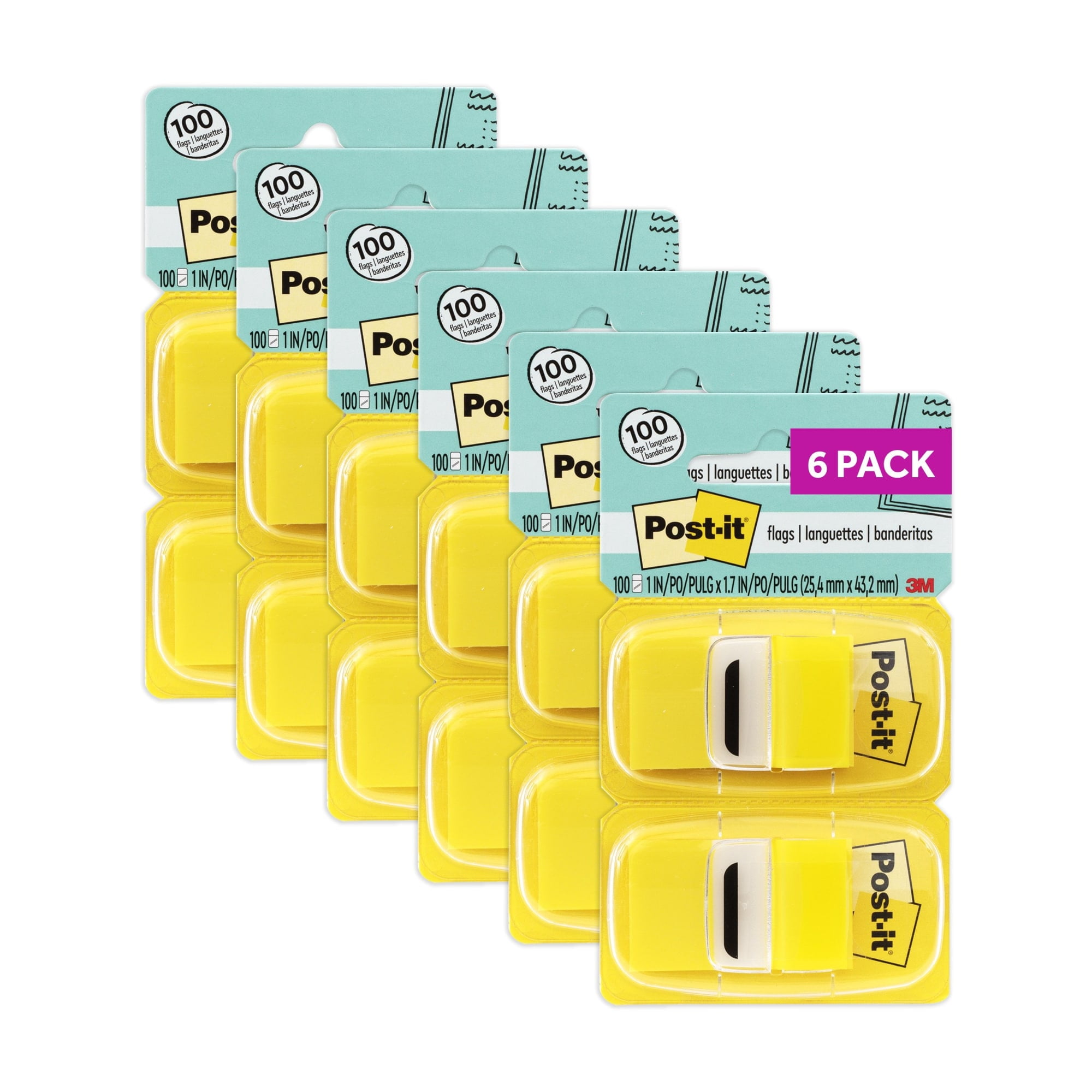 Post-it, Marking Page Flags, 50-Flag/Dispenser, Yellow - Walmart.com