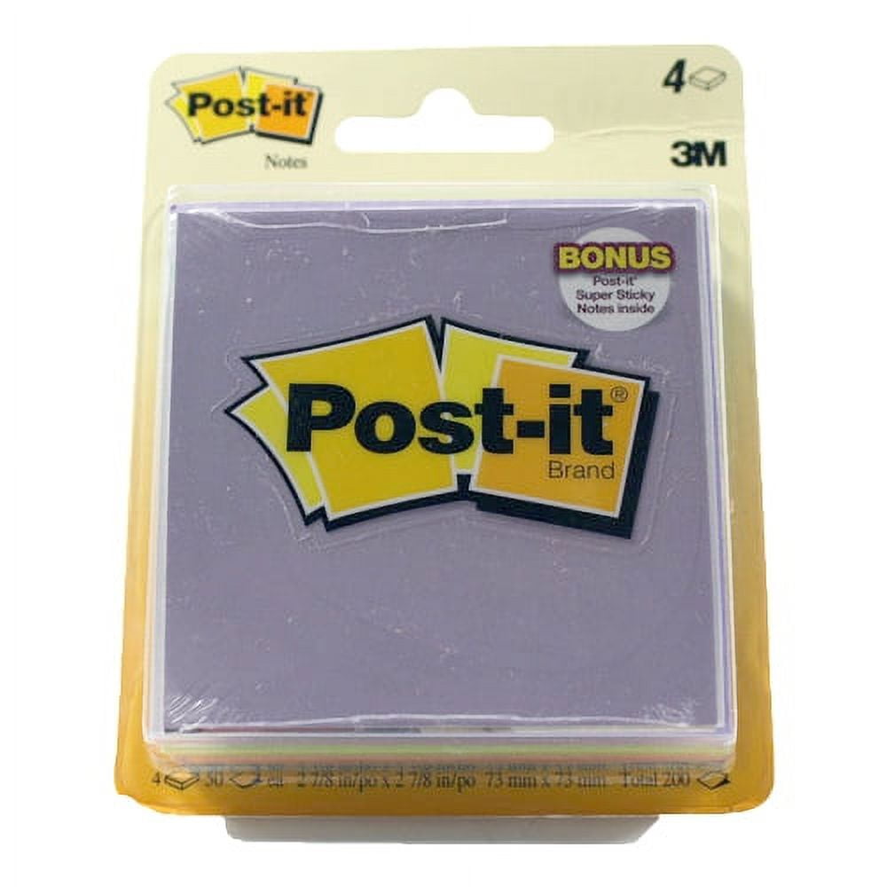 Post-It Note Pads, Assorted Pastels, 3 inches X 3 inches (Pack of 14)