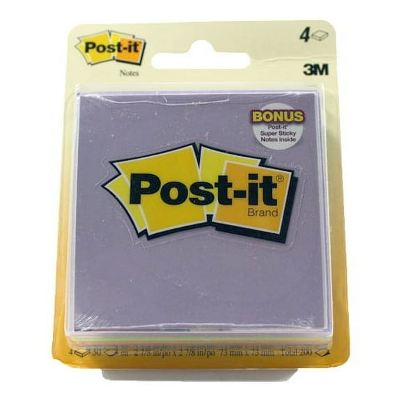 Post-It Note Pads, Assorted Pastels, 3 inches X 3 inches (Pack of 2)